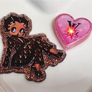Flatback B Boo Focal Bead Flats Planar Design Badge Keychain Bag Clip Crafts